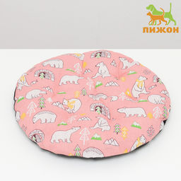 Лежак для животных Мишка в облаках, 40 х 40 х 10 см, розовый