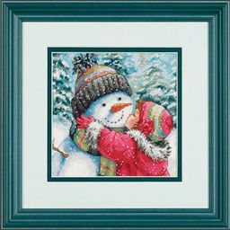 Набор для вышивания DIMENSIONS 70-08833 Поцелуй для снеговика 15 x 15 см