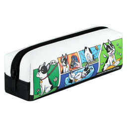 Пенал школьный Феникс+, арт.71947/ 25 ДЕНЬ БУЛЬДОГА 19,5х5,5х6 см, искусственная кожа, молния, цифро