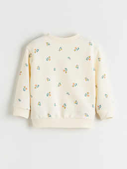 Bebe Yaka Bask?l? K?z ?ocuk Sweatshirt