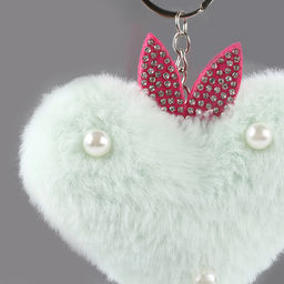 Брелок Сердечко с ушками, 7 см, цвет голубой - Simaland фото 3