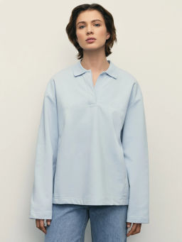 Свитшот с отложным воротником на пуговицах / Zarina  фото 3