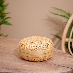 Шкатулка с крышкой плетёная, 20×20×11 см, бамбук