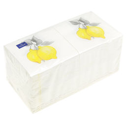 Салфетки бумажные Art Bouquet 20х20см, 2-х слойные, 250 штук в упаковке, 100% целлюлоза, Лимончики (Россия)  фото 2