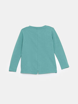 Bisiklet Yaka Bask?l? K?z ?ocuk Ti??rt