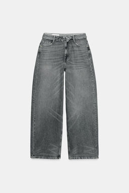 JEANS WITH FOLDED WAISTBAND TRF MID-WAIST - Zara фото 19