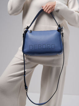 Сумка кожаная на плечо Deboro 30790 сиреневый закат