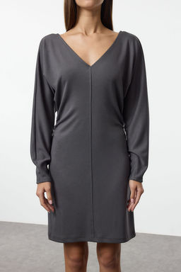 Antrasit Bodycone/Vucuda Oturan Mini Orme Elbise TWOAW25EL00444 - Trendyolmilla фото 4