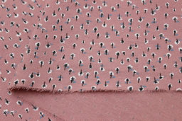 Теплый хлопок Мелкие белые листочки цв.т.винтажный пыльно-розовый, ш.1.49м, хл-100%, 150гр/м.кв - Купава фото 4