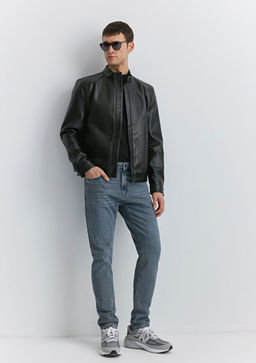 Milan Mavi Black Puslu Koyu Mavi-Gri Jean Pantolon