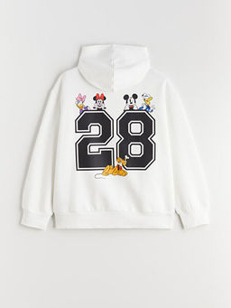 Kap??onlu Minnie Mouse Bask?l? K?z ?ocuk Sweatshirt