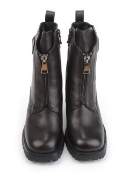 04-M3-L856 BLACK Ботильоны зимние женские (натуральная кожа, натуральный мех)