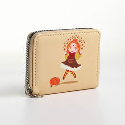 Кошелёк на молнии «Фея осени», отдел для карт, для монет, бежевый