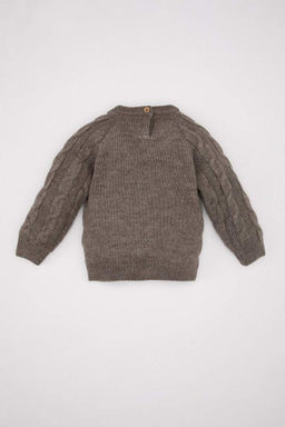 Свитер с круглым вырезом для маленьких мальчиков - Defacto фото 5