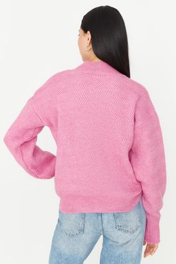 Bordo Yumusak Dokulu Kol Detayl? Triko Kazak TWOAW21KZ0204 - Trendyolmilla фото 12