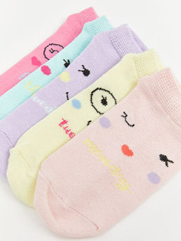 Desenli K?z ?ocuk Patik ?orap 5li