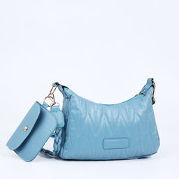 Сумка кросс-боди на молнии, цвет голубой