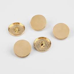 Цена за 2 шт. Пуговицы на ножке, металлические, d=23 мм, набор 5 шт., цвет золотой глянец