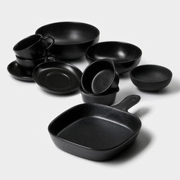 Салатники Magistro Carbon, 250/650/1.2 л, d=11/16/19.5 см, набор 3 шт., керамика, чёрные
