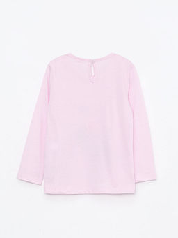 Bisiklet Yaka Uzun Kol Bask?l? Pamuklu K?z Bebek Ti??rt - Waikiki фото 2