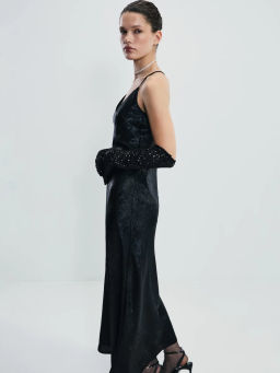 Платье миди из блестящей ткани / Zarina  фото 5