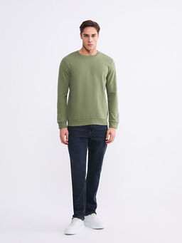 Bisiklet Yaka Erkek Kal?n Sweatshirt