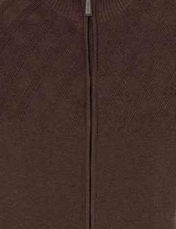 A__k Kahverengi Slim Fit Fermuarl_ Triko H_rka