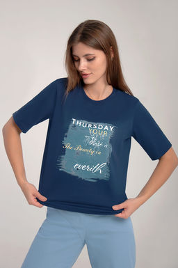 Арт. 31102 Футболка женская 44-52 (5 шт) Цвет:темно-синий - Калинка фото 8