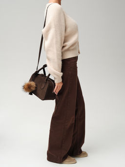 Замшевая сумка Polly DBR 31348 черный каштан фото 7