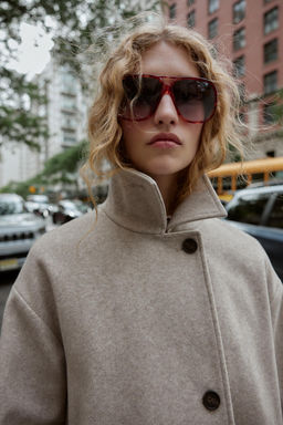 SOFT DOUBLE-POSITION COLLAR COAT - Zara фото 4