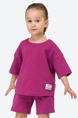 Костюм оверсайз из футера двухнитки для девочки Bonito