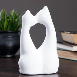 Фигурка керамика Коты влюбленные, белые, 6?11?17 см