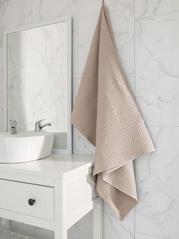 Полотенце для тела 90x150 бежевый вафельное полотно