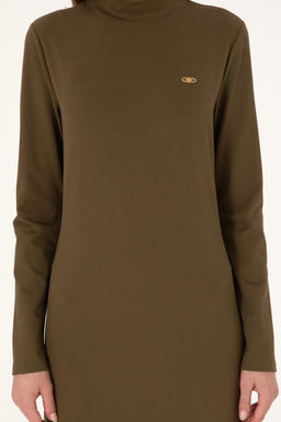 Женское трикотажное платье цвета хаки Неожиданная скидка в корзине - U.s. polo assn фото 5