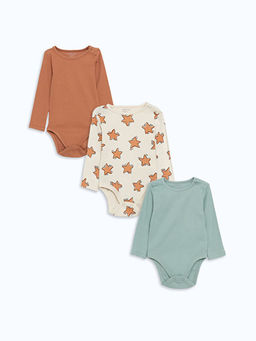 Bisiklet Yaka Erkek Bebek ??t??tl? Body 3l?