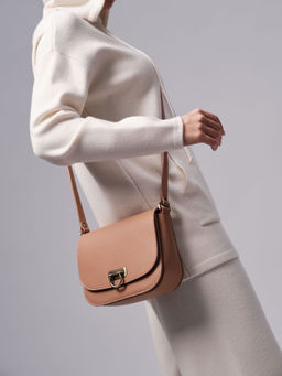 Сумка кожаная Azaro 30741 бежевая нуга