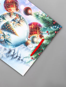 Цена за 2 шт. Пакет подарочный новогодний ламинированный, «Ёлка в шаре», 18×10×22.3 см