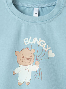 Лонгслив Аква с мишкой с принтом 0+ - Bungly фото 4