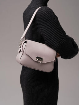 Сумка кожаная через плечо Azaro 3684 розовый дым