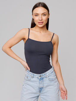 Женская майка на бретелях графит ЛТ-07 (33)