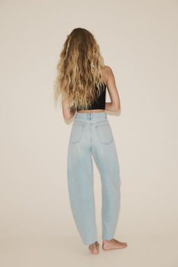 HIGH-WAIST BARREL TRF JEANS - Zara фото 5