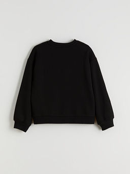Bisiklet Yaka Ta?l? K?z ?ocuk Sweatshirt
