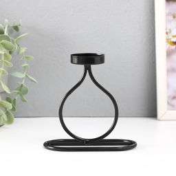 Металлический подсвечник на 1 свечу «Бутылочка», d=4 см чёрный, 11×6×11.5 см