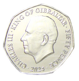 50 пенсов 2024 года Гибралтар Коронация короля Карла III