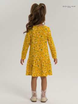 Платье Алиса дл/р цветы на горчице - Sovalina фото 27