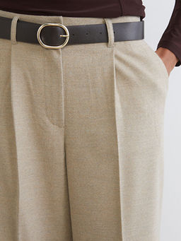 Beli Kemerli Geni? Pa?a Kad?n Pantolon