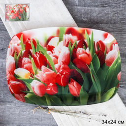 Блюдо прямоугольное глубокое 34,5х23,5 см/ S445014C-HH326 /уп 12/