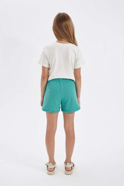 Вафельные шорты для девочек - Defacto фото 6