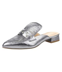 Шлепки, серебристые