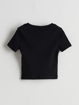 Bisiklet Yaka Ta?l? K?z ?ocuk Ti??rt